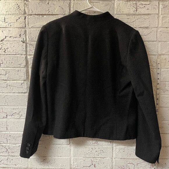 Vintage E.H. Woods Vintage Size 14 Black Wool Blend Blazer Jacket Plus Size - Picture 7 of 10